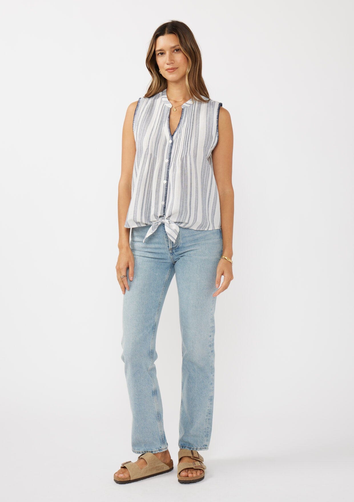 Faye Tie Front Tank Top