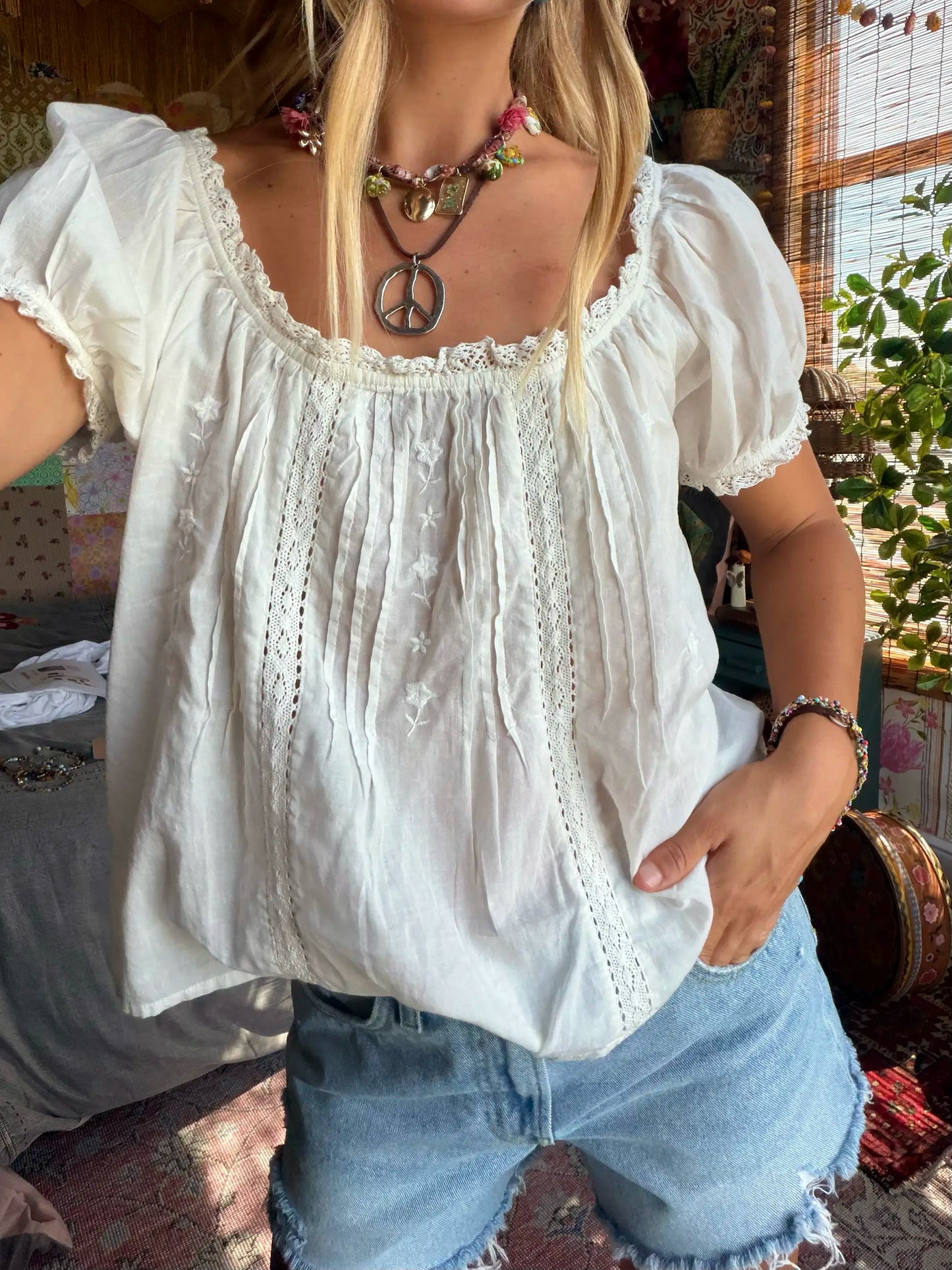 Sweet Nothings Embroidered Cotton Top - White