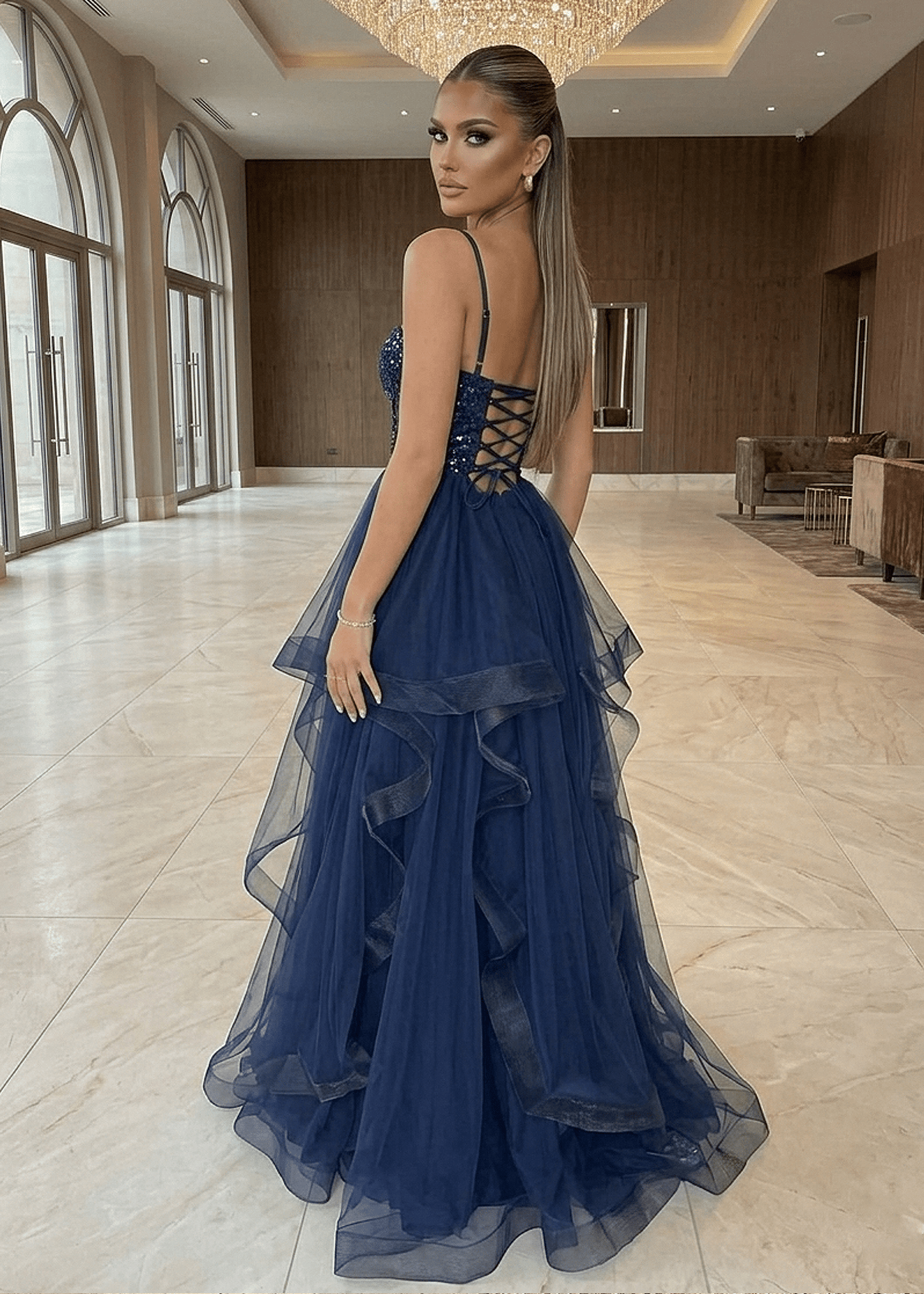Midnight Shine Gown - Navy