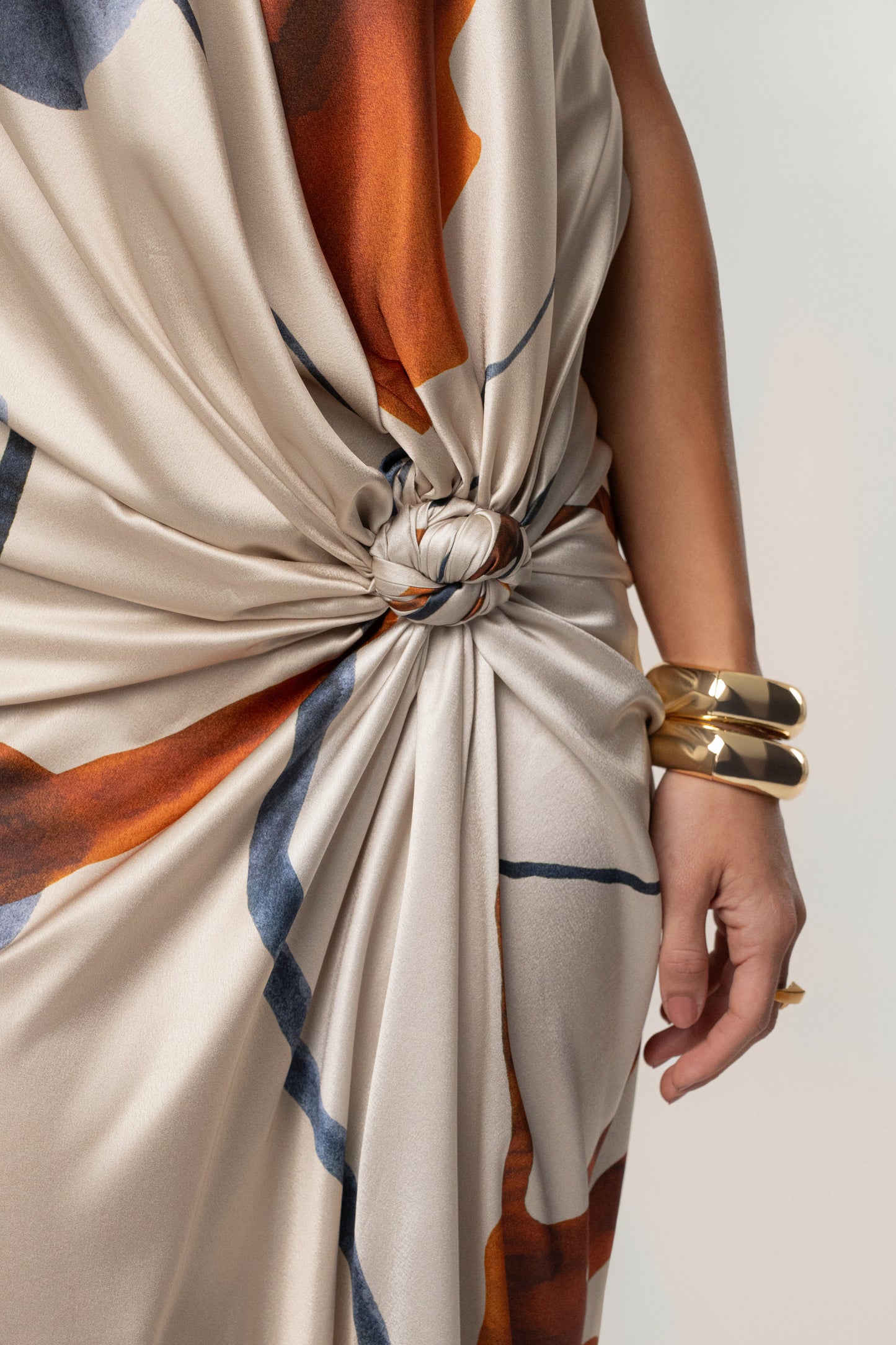 Ivory Malibu Satin Midi Dress