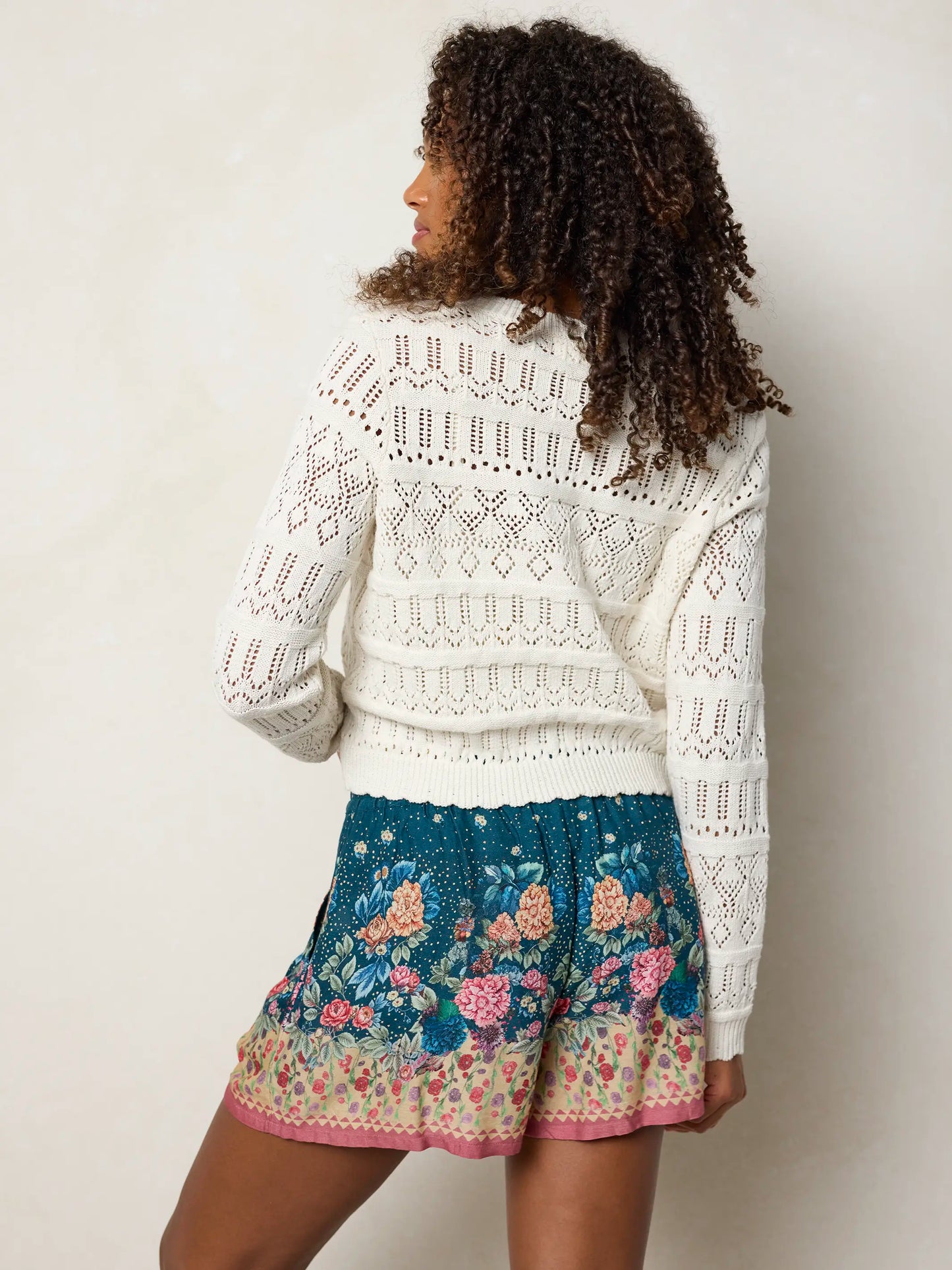 Maribel Shorts - Dark Teal Carnations