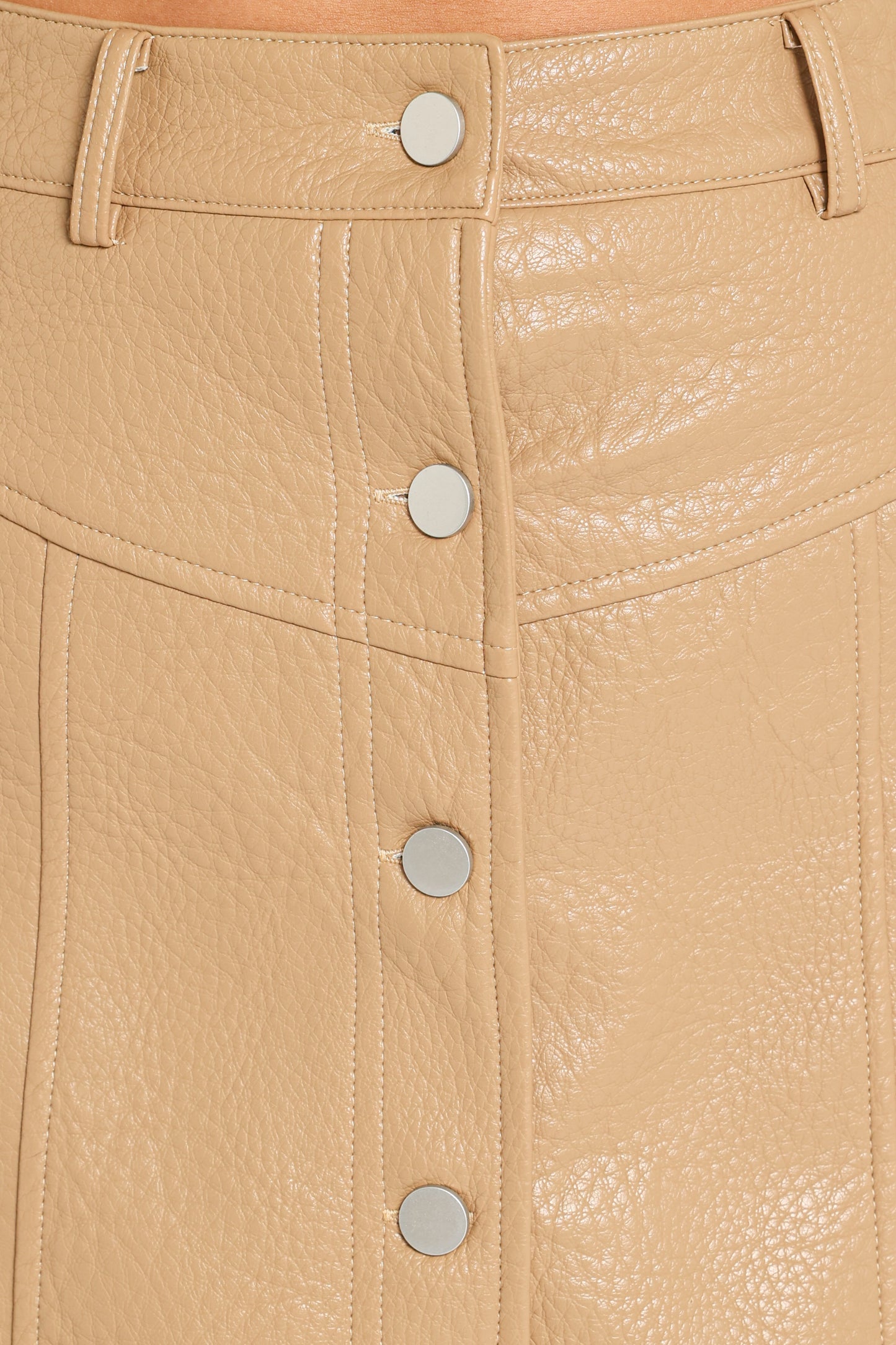 Ardella Vegan Leather Mini Skirt - Mocha