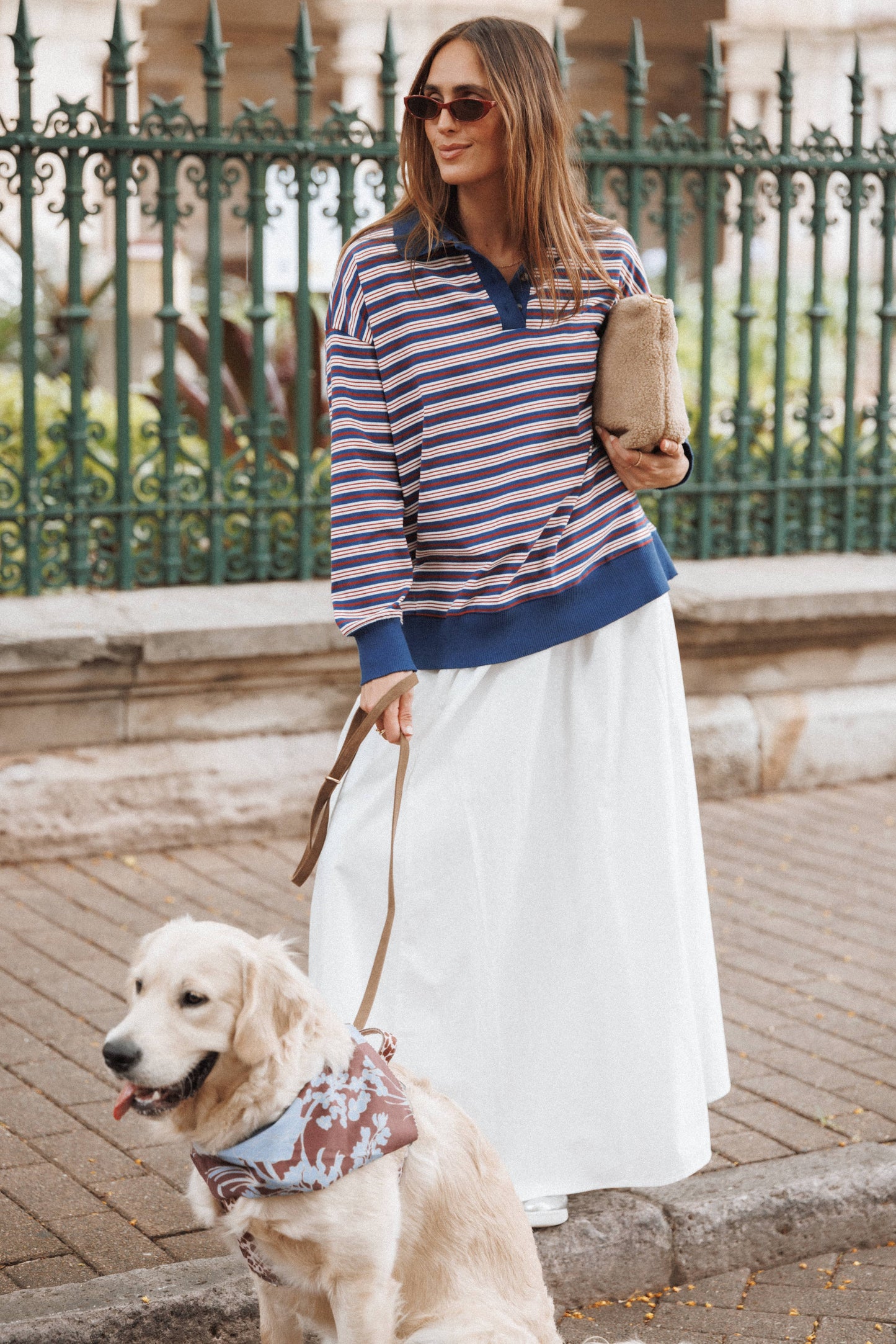 Beau Long Sleeve Jersey Top - Navy Stripe