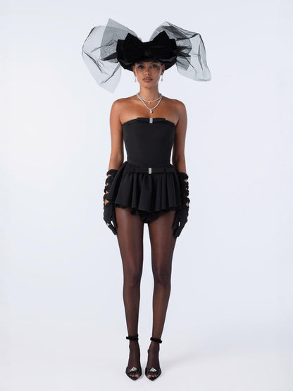 Giselle Bow Jumpsuit (Black)
