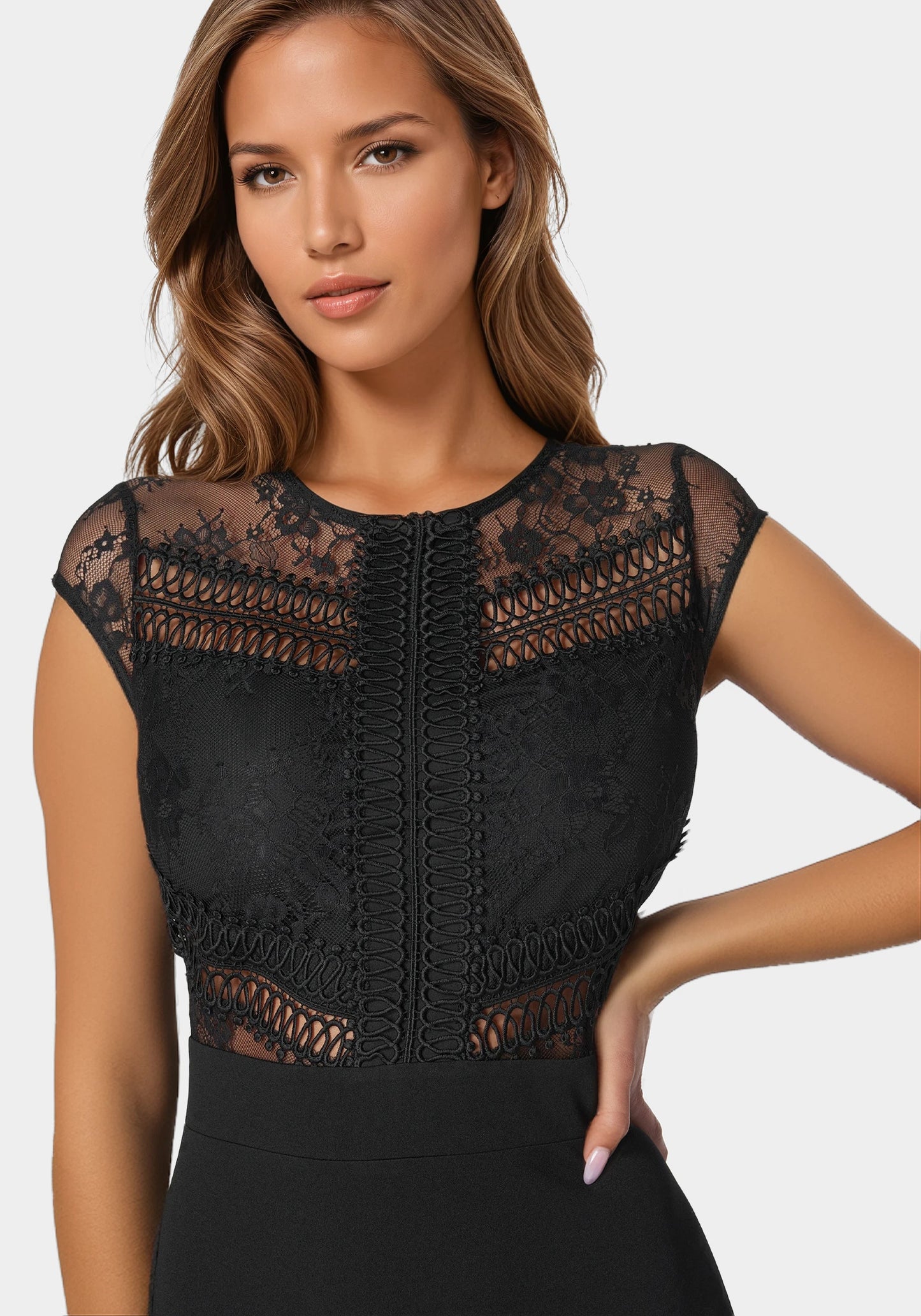 Tiered Lace Midi Dress