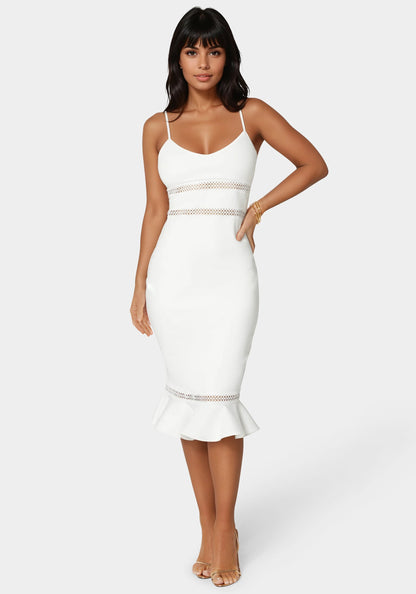 Lace Trim Flounce Dress