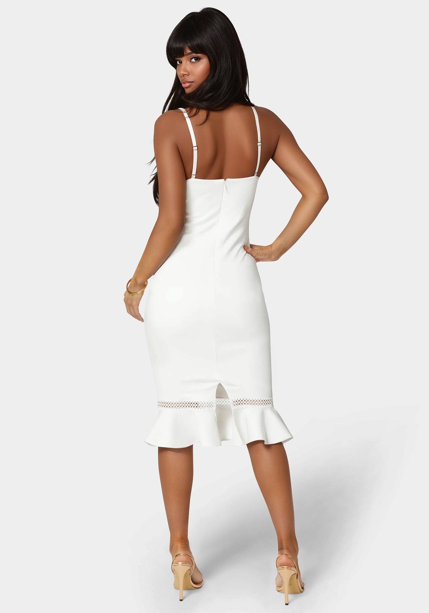 Lace Trim Flounce Dress