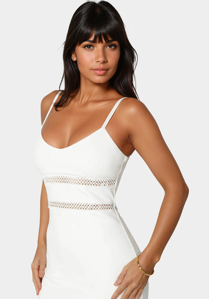 Lace Trim Flounce Dress