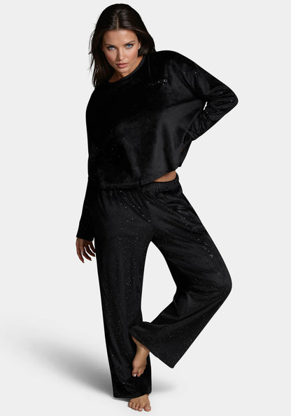 Velour Pant Set With Mirror Paper