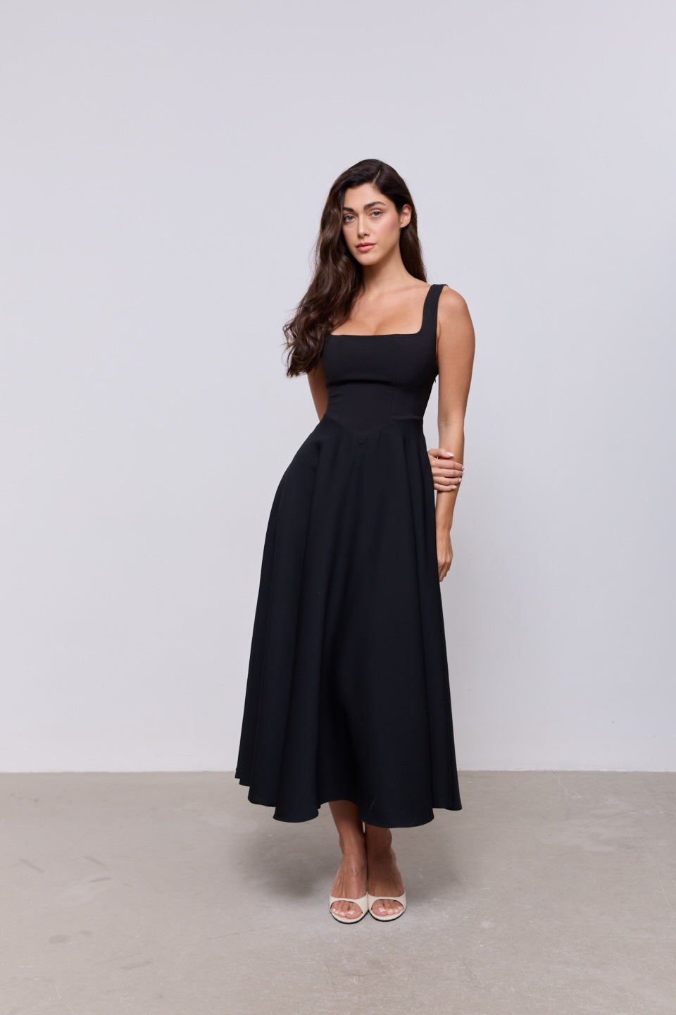 Square Neck Midi Dress