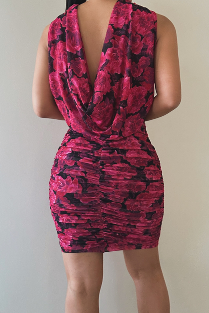 Pink  Paraiso Cowl Back Dress