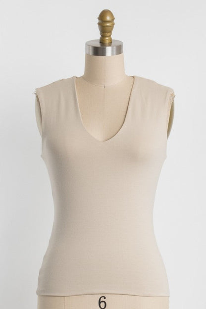Willow Sleeveless Tank Top Beige
