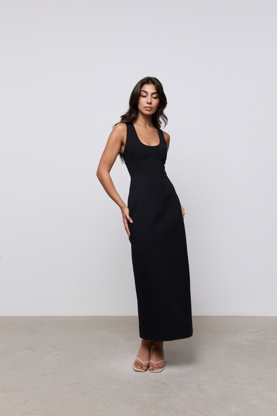 Cotton Mix Midi Dress