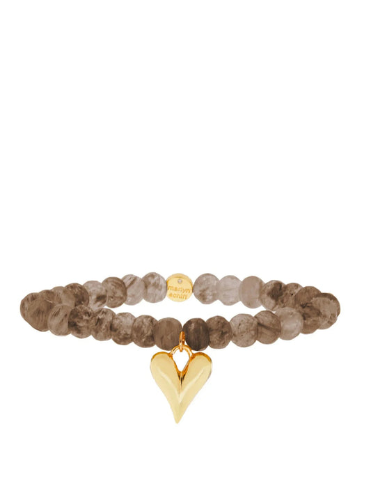 Marlyn Schiff Mocha Quartz Heart Bracelet