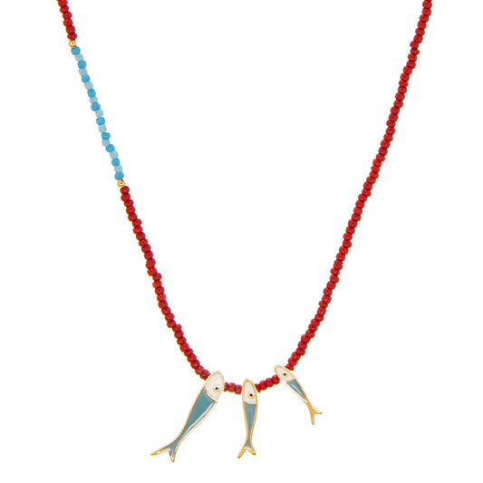 Marlyn Schiff Brookie 3 Fish Necklace