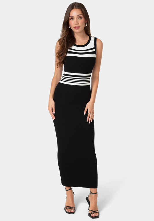 Racer Maxi Dress with Contrast Stripe