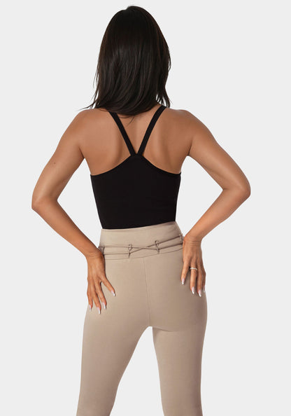 Bebe Logo Racer Back Rib Tank
