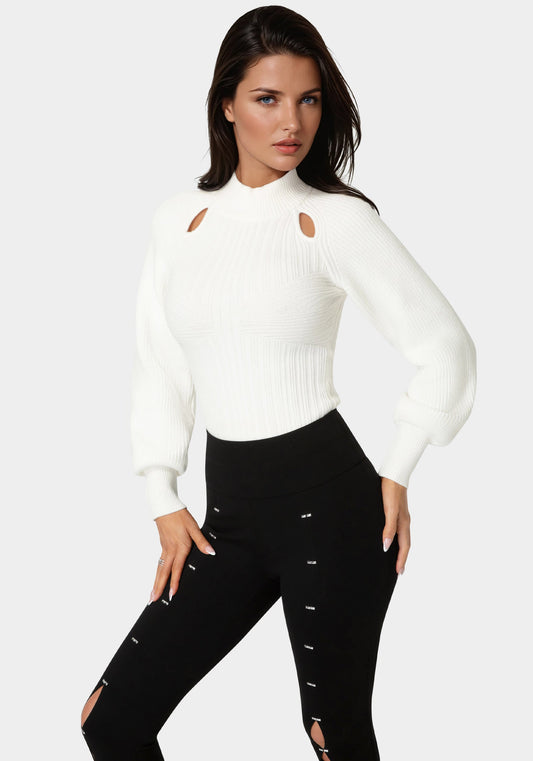 Long Sleeve Ribbed-Knit Top