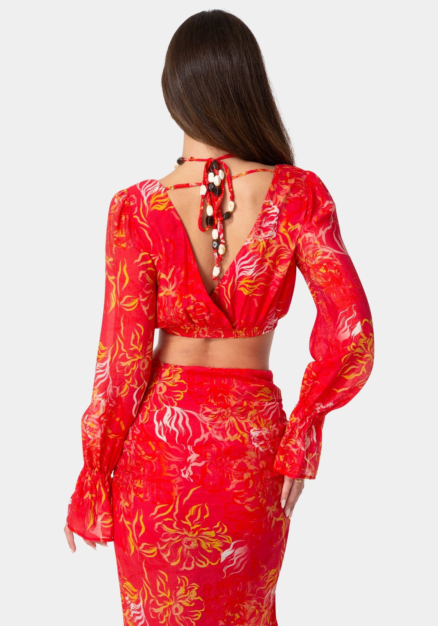 Beaded Belt Flowy Blouse