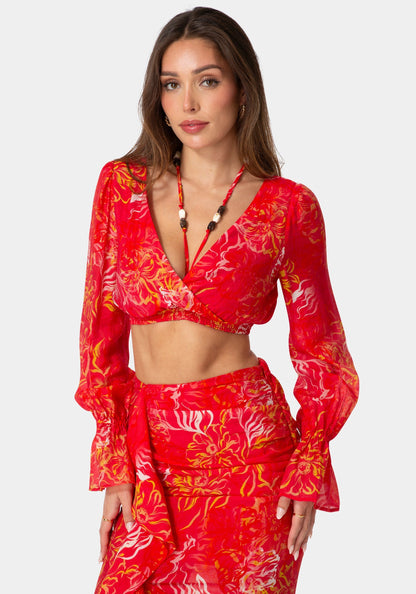 Beaded Belt Flowy Blouse