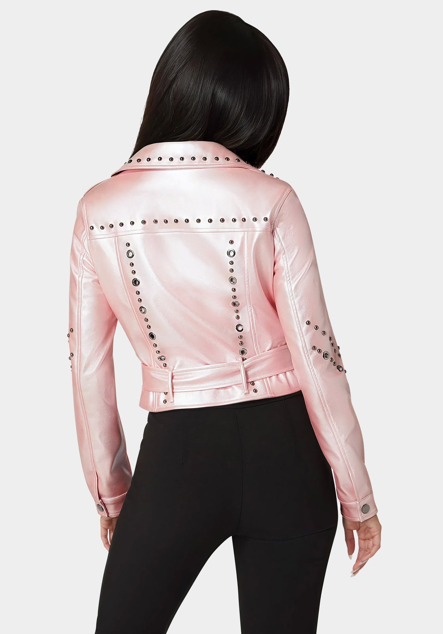 Studded Vegan Leather Moto Jacket