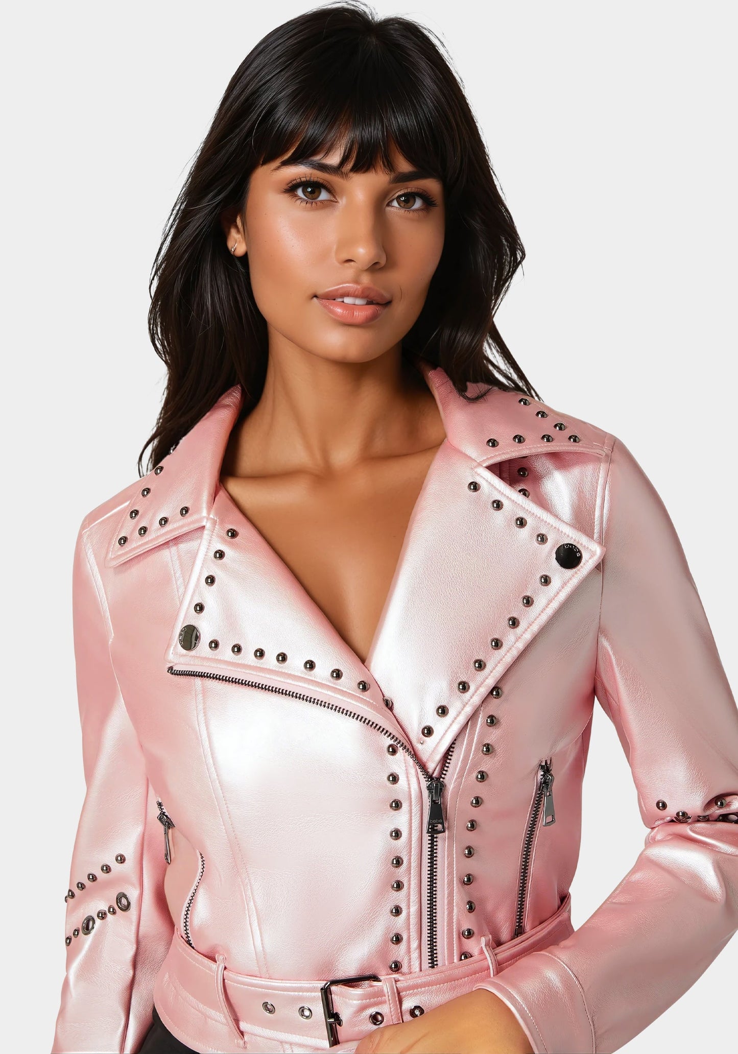 Studded Vegan Leather Moto Jacket