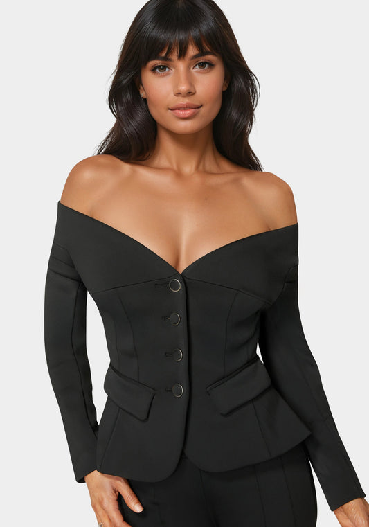 Tailored Off Shoulder Blazer