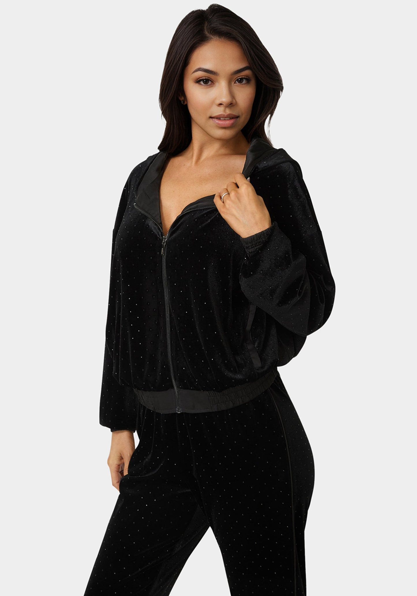 Embellished Zip Up Hoodie