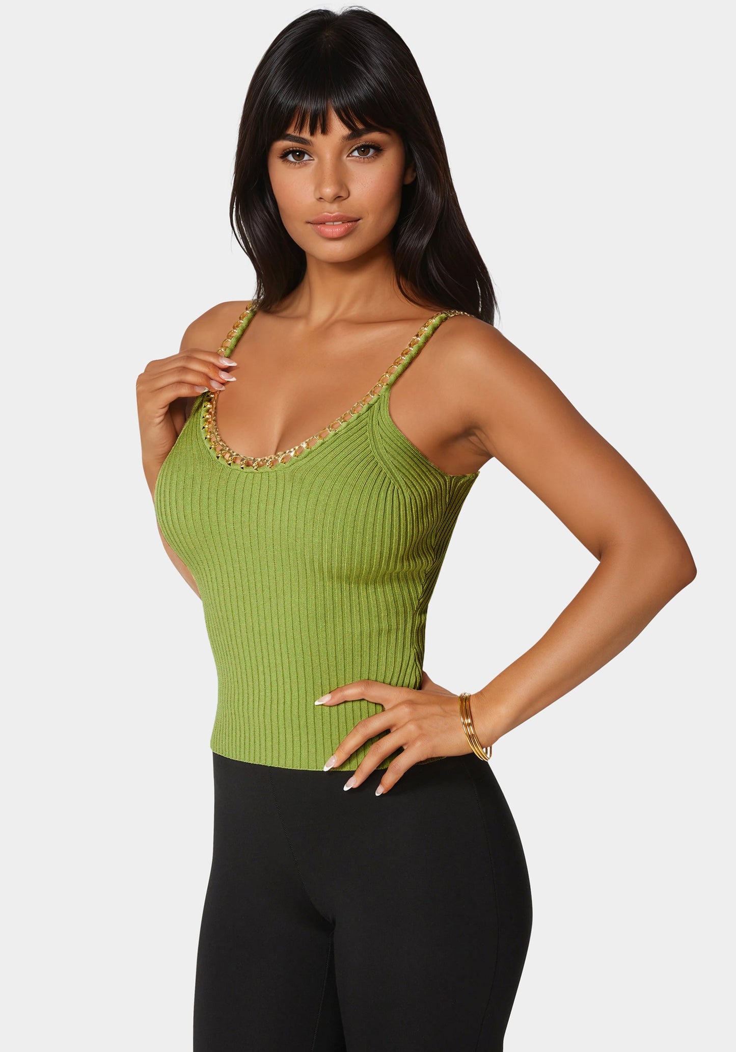 Braided Chain Textured Knit Top