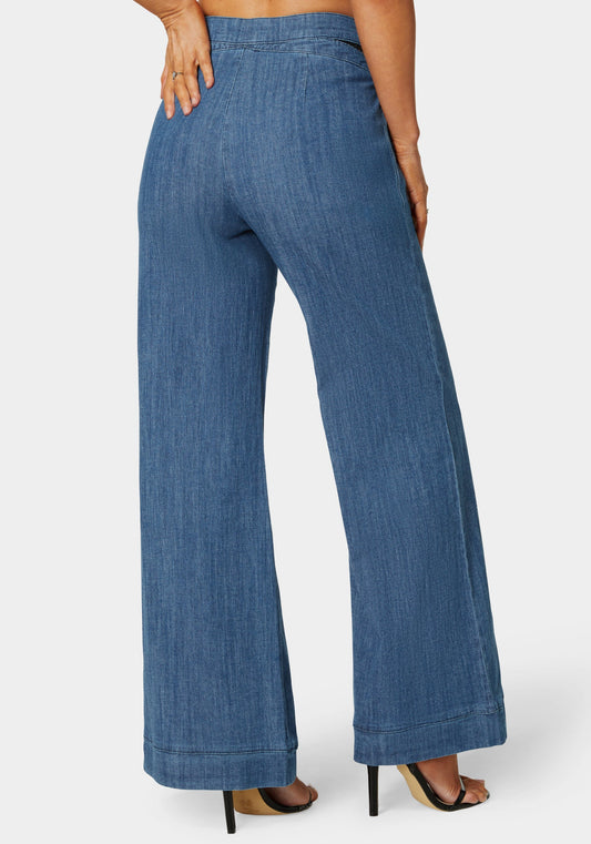 High Waist Ultra Wide Leg Denim Pant