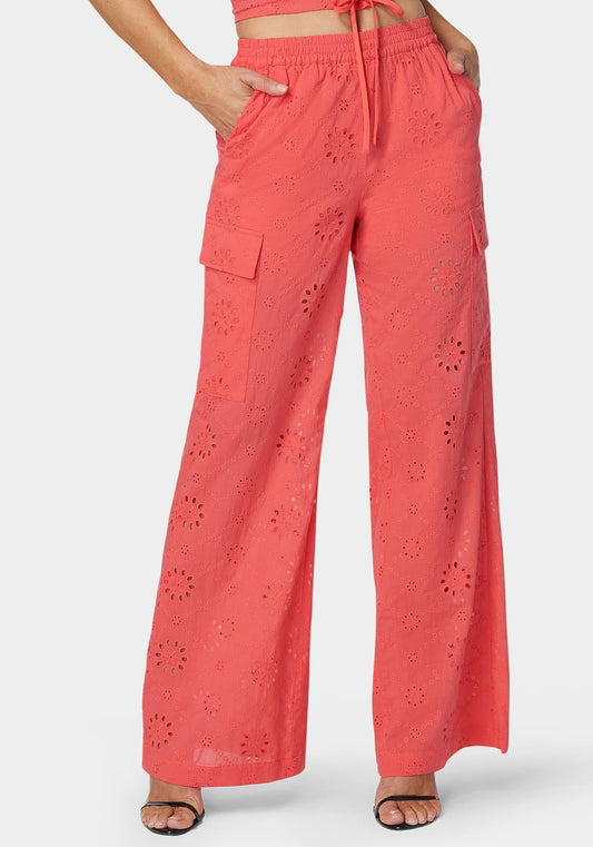 Natural Waist Palazzo Leg Cargo Pant