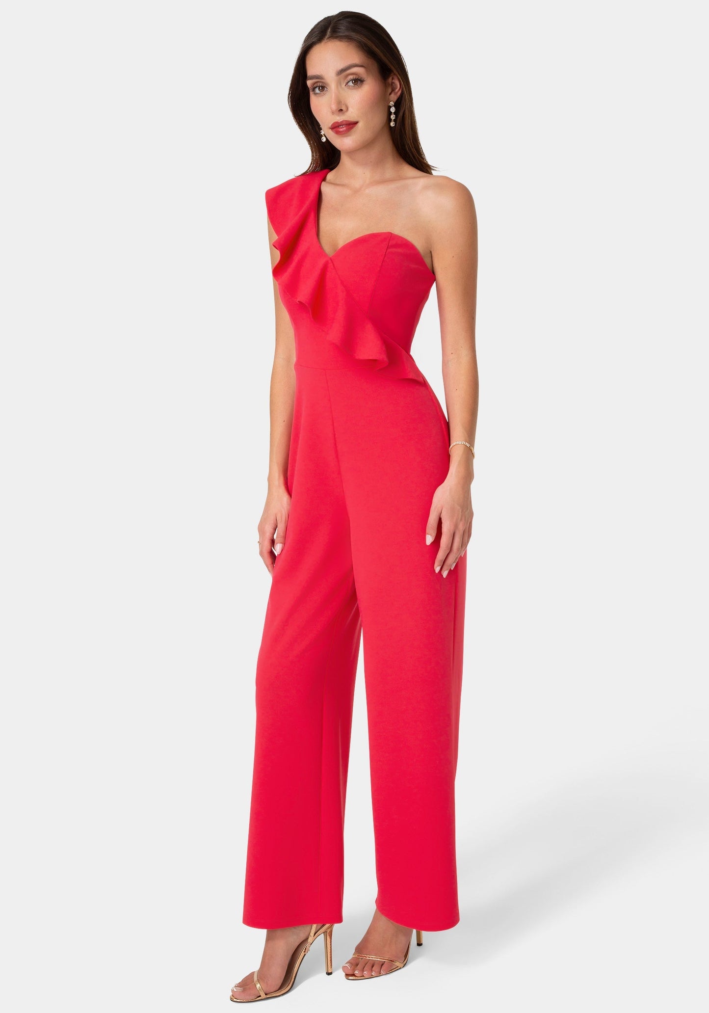 One Shoulder Ruffle Jumpsuit