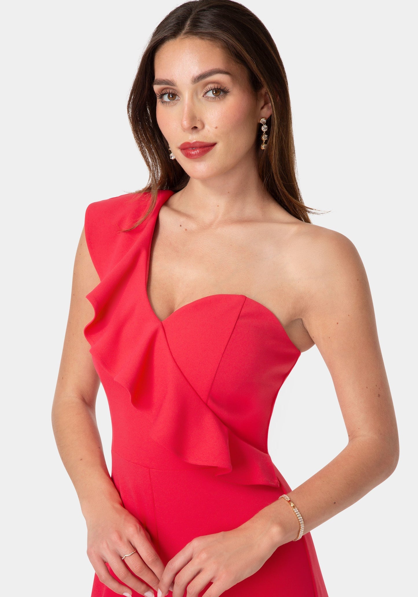 One Shoulder Ruffle Jumpsuit