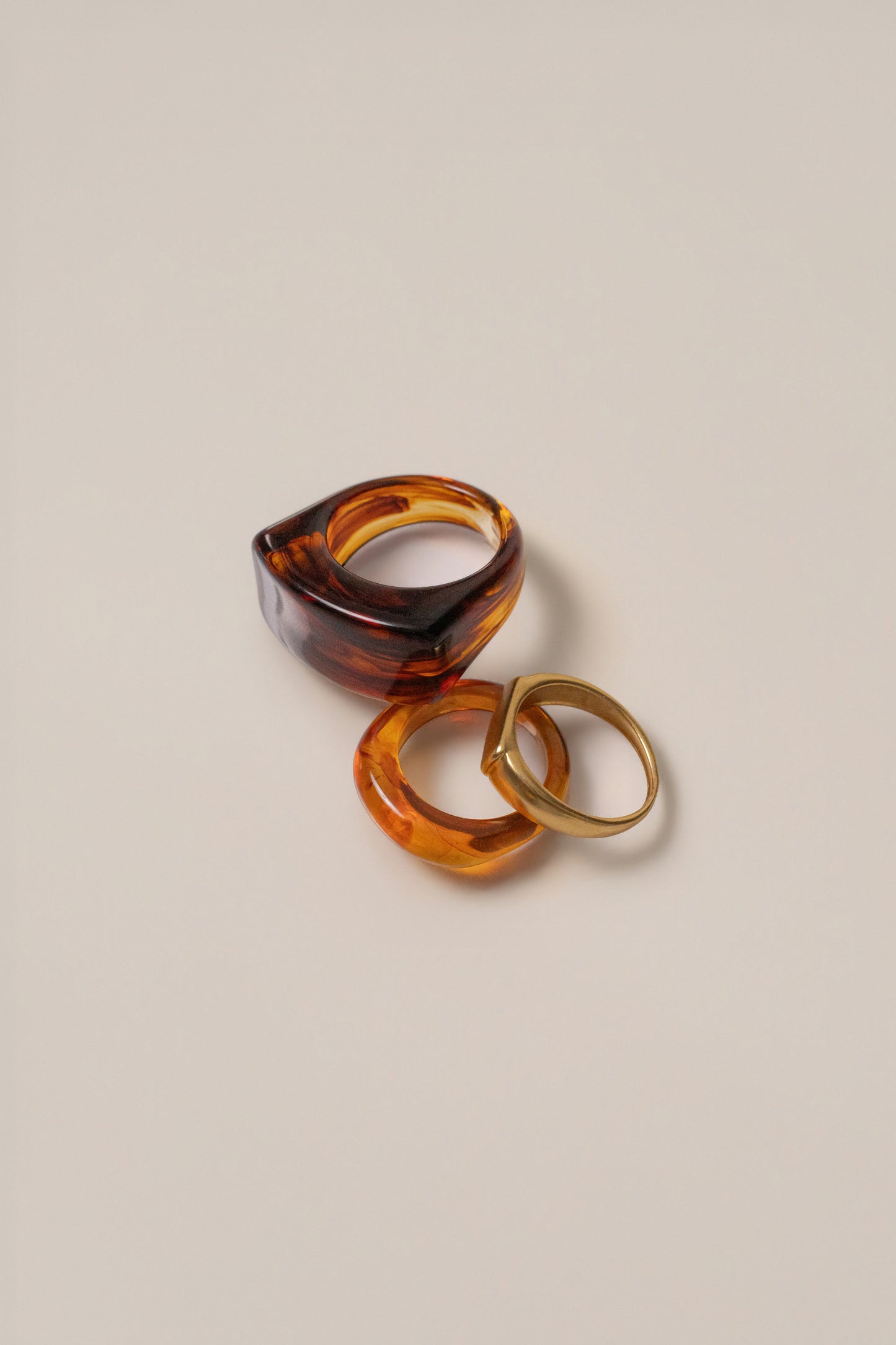 Gold Sand And Sun Ring Set
