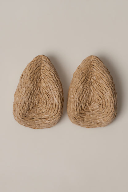 Brown Beach Club Raffia Earrings