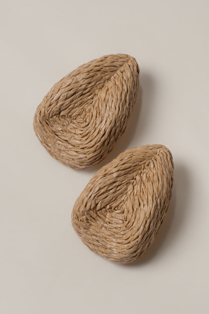 Brown Beach Club Raffia Earrings