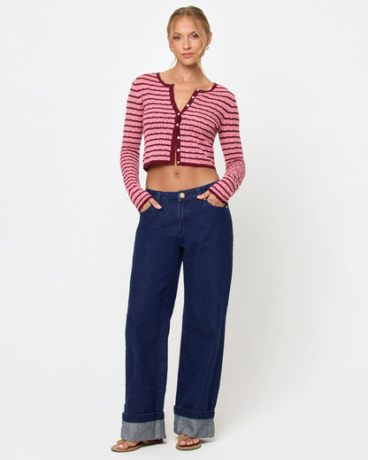 Rosalie Cardigan - Strawberry Stripe