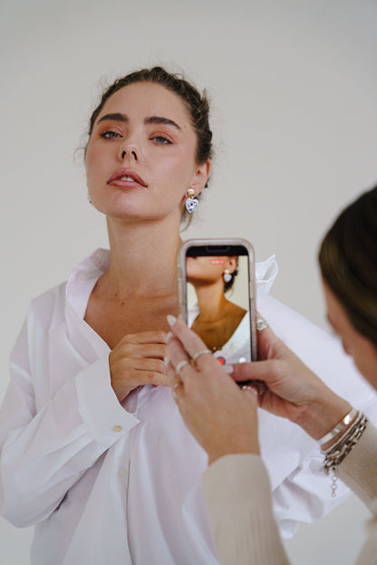 Renata Long Sleeve Button Down Top White