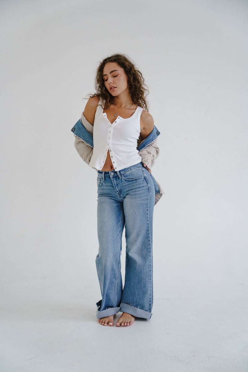 Waitlist 6/28 • Clarissa Long Sleeve Cable Knit Denim Trim One Size Shacket Cream