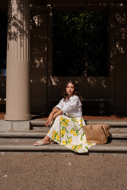 Renata Long Sleeve Button Down Top White