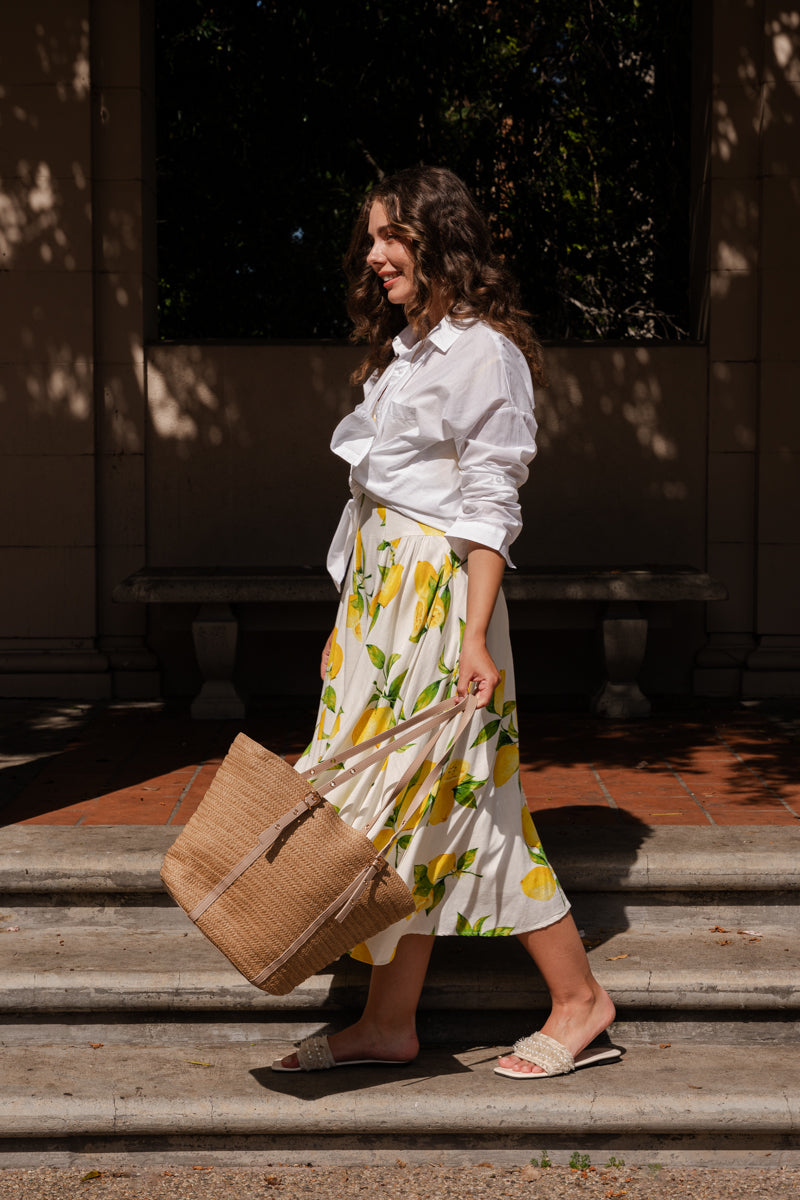 Renata Long Sleeve Button Down Top White