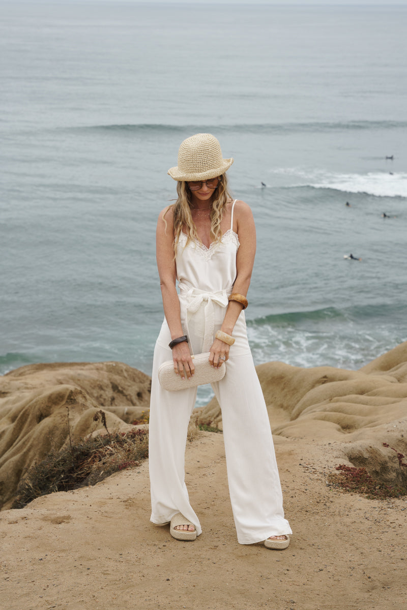 Zivah High Waist Wide Leg Pants Ivory