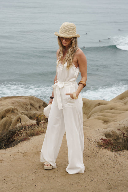 Zivah High Waist Wide Leg Pants Ivory