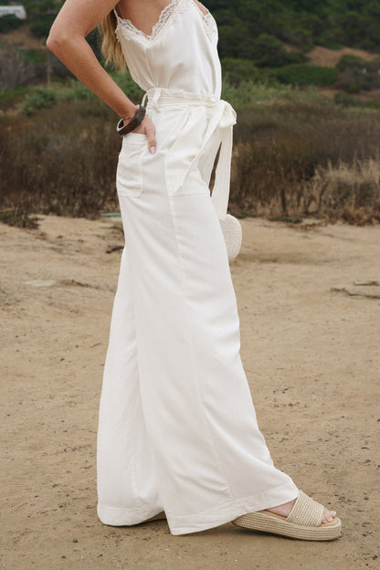 Zivah High Waist Wide Leg Pants Ivory