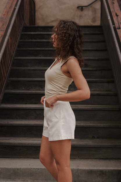 Willow Sleeveless Tank Top Beige