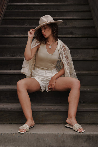 Willow Sleeveless Tank Top Beige