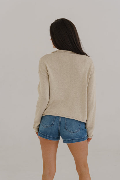 Michelle Long Sleeve Button Down Knit Cardigan Oatmeal