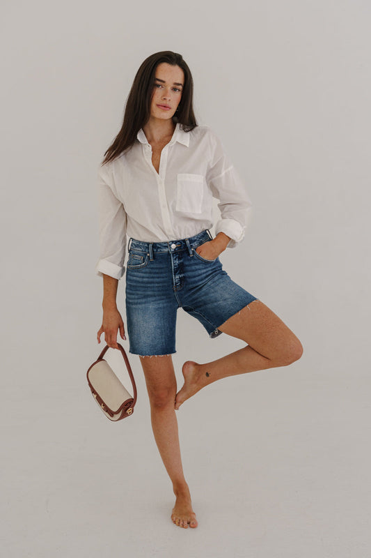Saskia Long Sleeve Button Down Top White
