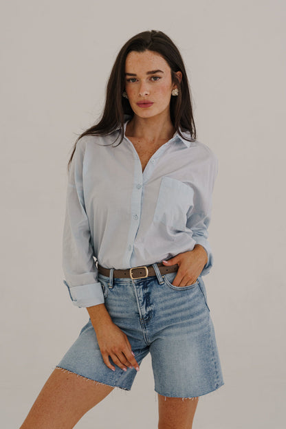 Kennedy High Rise Raw Hem Denim Shorts Light Wash