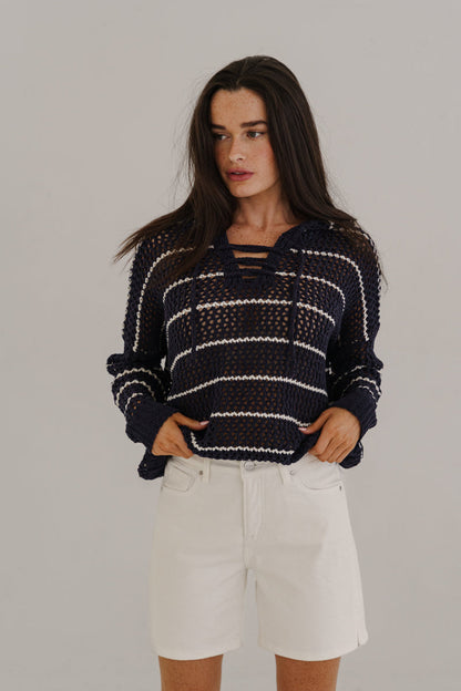 Velora High Rise Denim Shorts White